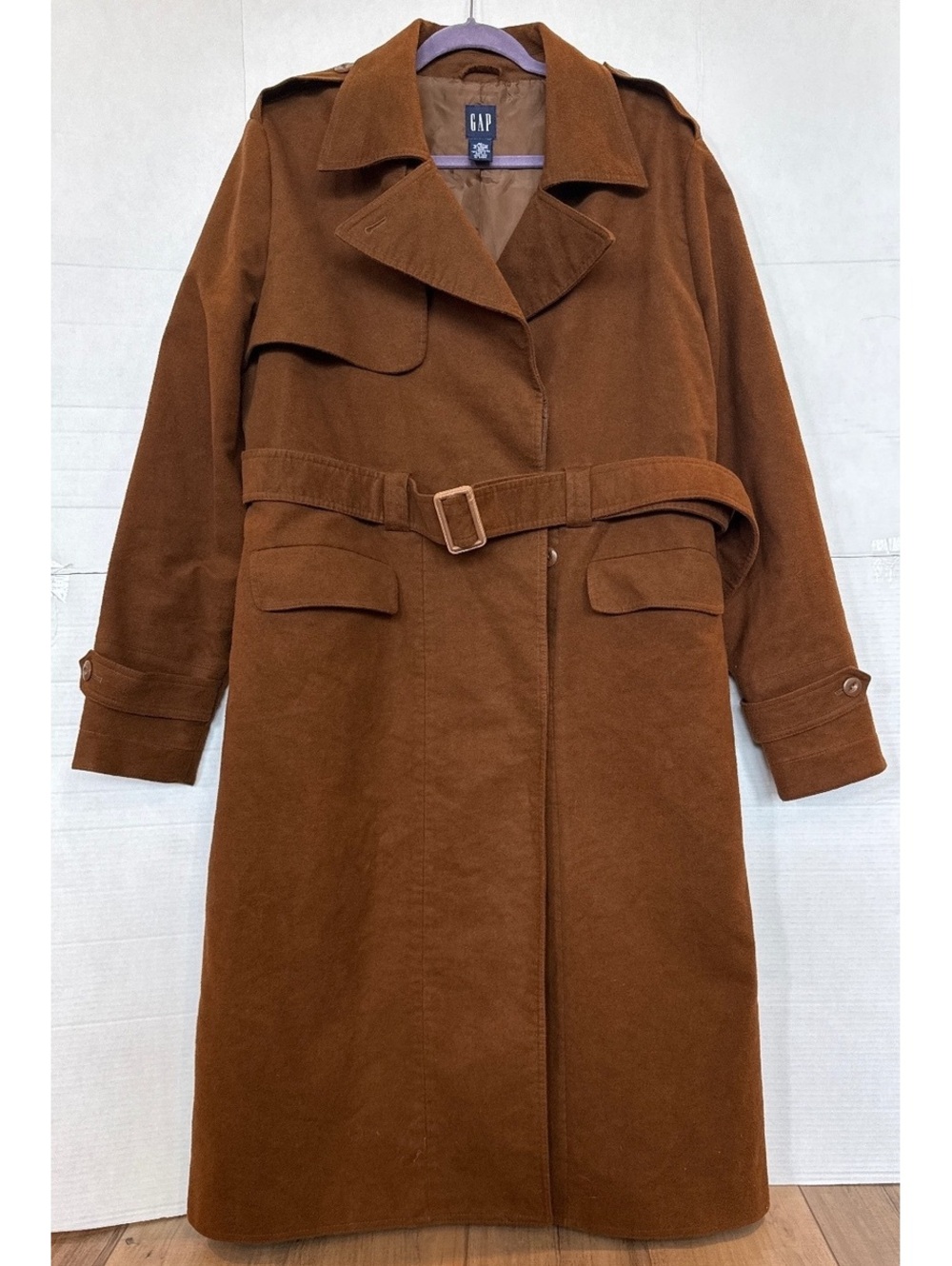 GAP Brown Cotton Blend Trench Coat XL